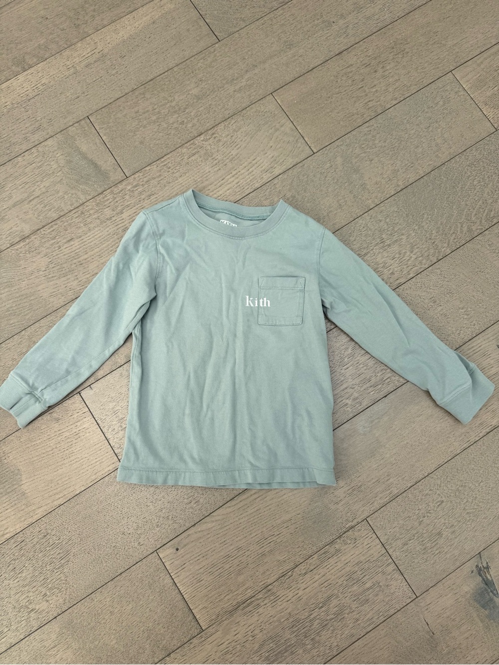 Kith Kids Long Sleeve Pocket Tee - Sage Green